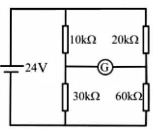 What is the current drawn from the cell in the circuit shown below. The galvanometer (G) resistance is 10Ω