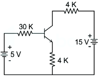 In the circuit given below, ß = 99 and Vbe = 0.7V. Find the value of collector current.