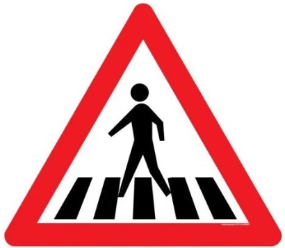 (warning sign) from the options provided is Pedestrian crossing.